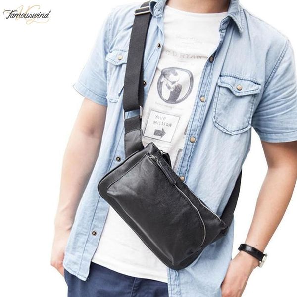 

mens fashion lichee pattern pu leather messenger shoulder travel riding hip bum belt sling chest bag pouch