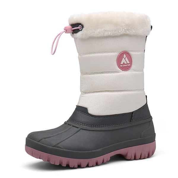 

winter boots women warm snow boots fur cotton shoes woman outdoor platform boots furry flat shoes anti skid mid-calf botas mujer