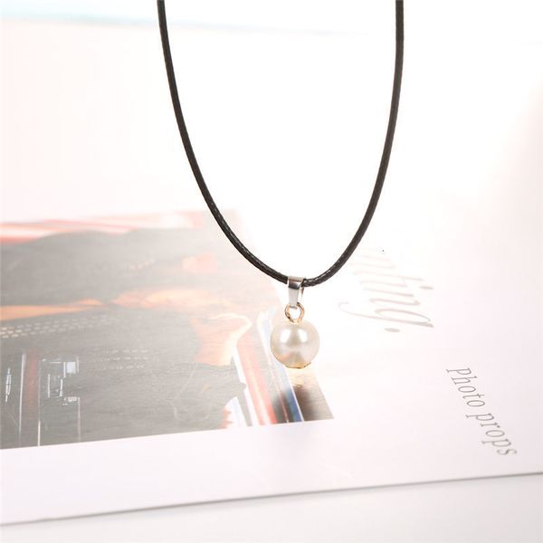 

2019 new women necklace classic simulated pearl pendant necklace handmade rope chain fashion simple necklace gifts for women, Silver