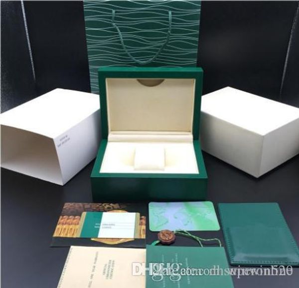 

for r01ex box style dark green wood watch box papers gift leather bag 1166ooo watches, Black;blue