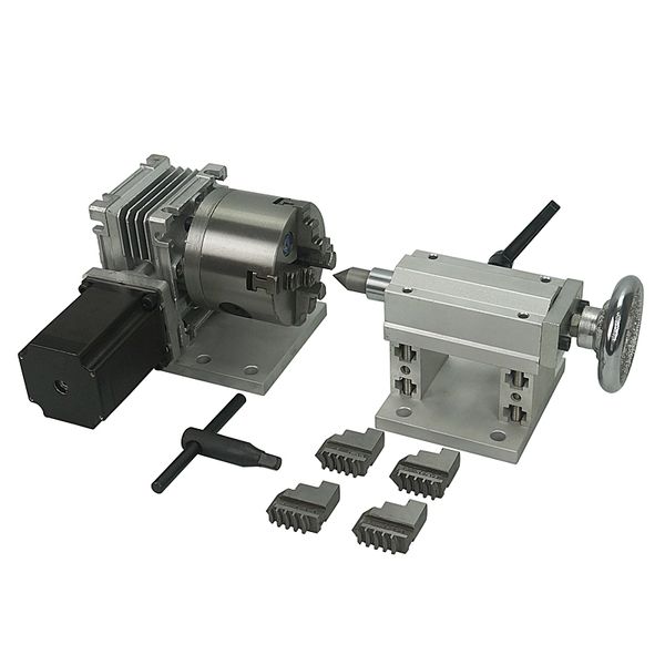 Strom 3a 57 Stepper -Motor Montageloch 80mm 3 Kiefer 4 Kiefer Chuck 4. Achse A Aixs Rotary Achse Heckstock für Router