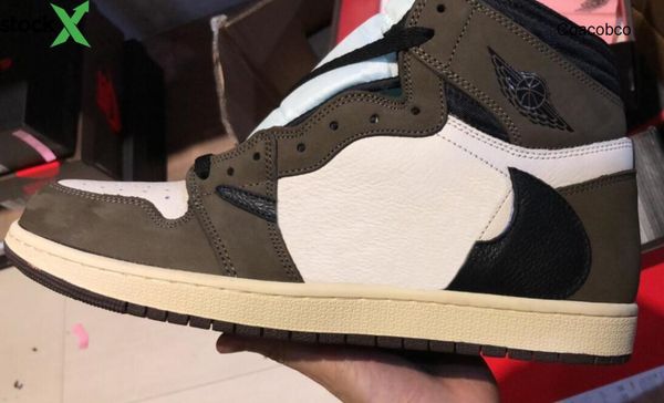

better quality 1 high og travis scotts cactus jack dark mocha suede 3m jordon basketball shoes men women 1s sports sneakers with box