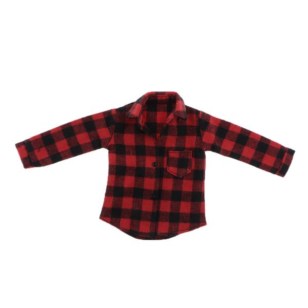 

1/6 scale male soldier red check coat for 12 inch toys//enterbay/tc/dragon