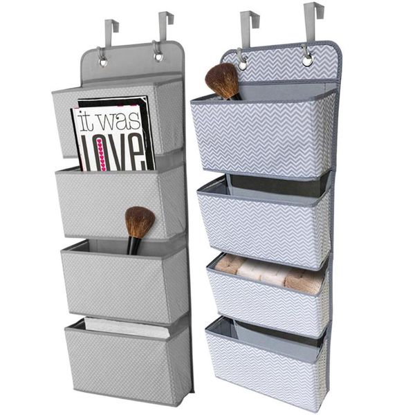 

4 pockets foldable non woven multi-layer door storage hanging bag multi-functional holder wall mounted wardrobe organizer