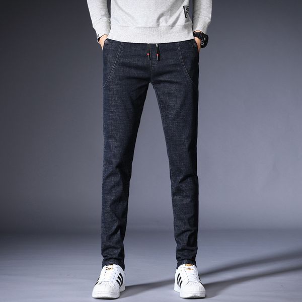 

2020 spring jeans for man slim fit denim pencil pants classic male skinny jean designer casual stretch jean trousers men fashion, Blue