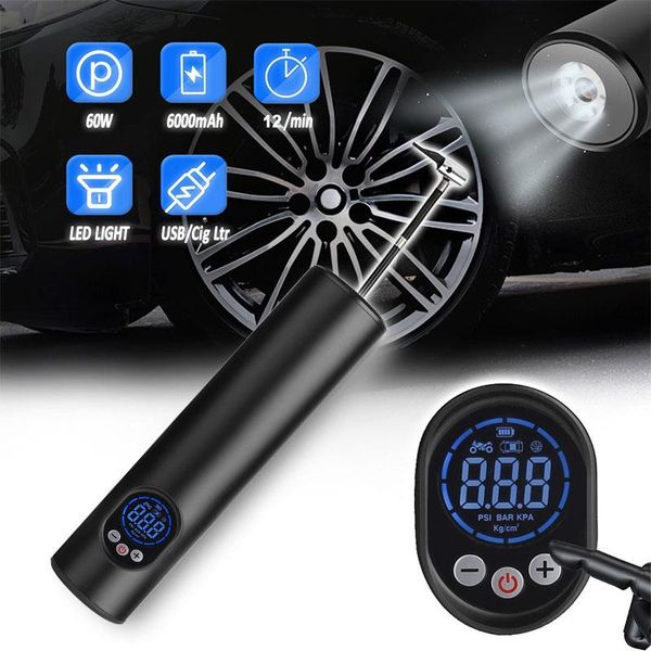 

convenient air pump portable compressor led light multi-purpose tire inflator for automotive for digital