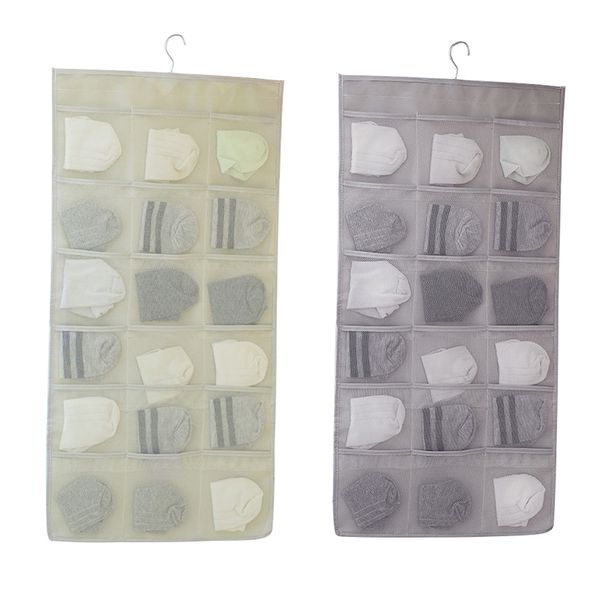 

dormitory double sided thickened reusable folding storage bag mesh pockets oxford cloth rotatable hanging underwear bra washable