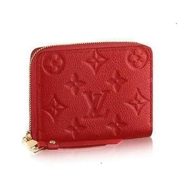 

2019 m60740 zippy coin purse embossing red real caviar lambskin chain flap bag long chain wallets key card holders purse clutches evening