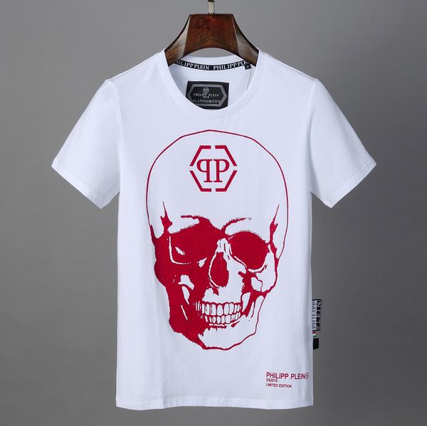

philipp p brand mens designer t shirts firmata uomo fashion luxury designer t shirt summer homme mens tshirt tee 8817, White