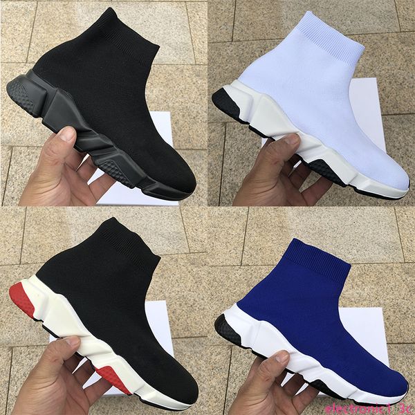 

luxury designer mens women casual sock shoes speed trainer black red triple black fashion socks boots stretch-knit sneaker runner trainers, Black;green