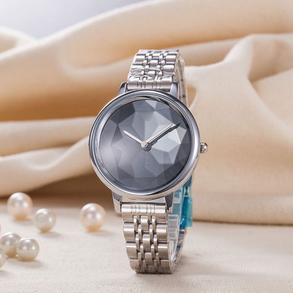 

new luxury crystal dial stainess steel quartz girls designer wristwatches christmas gift for ladies women cute multicolors ing, Slivery;brown
