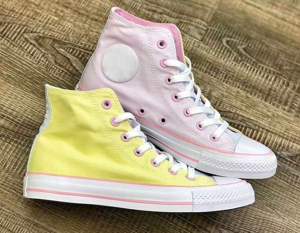 

1970s all stars 70 classic high-canvas shoes triple blue pink yellow stitching women skateboard casual shoes, White;red