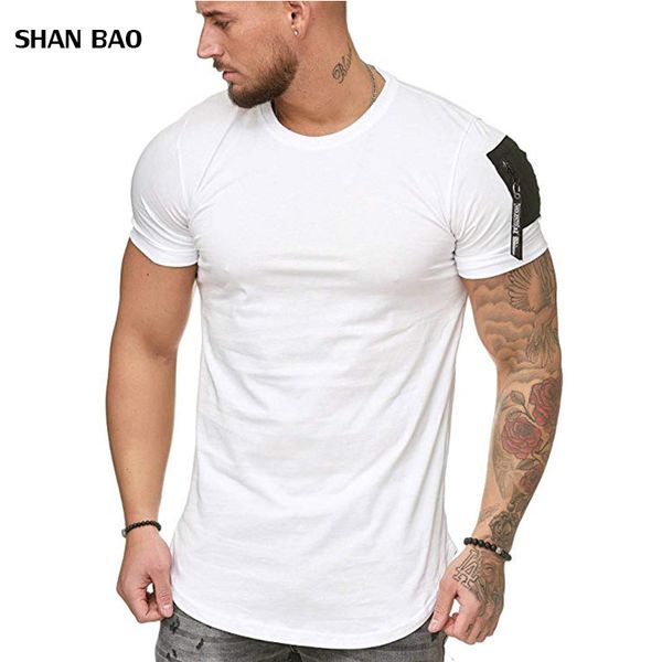 

men's tees 2019 summer new cotton o neck short sleeve t shirt men fashion trends fitness tshirt ing, White;black