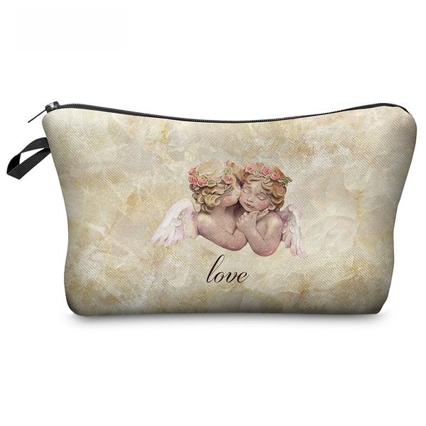 

1pc beauty travel cosmetic bag girls fashion multifunction angel makeup brush bags teenager square makeup case toiletry bag