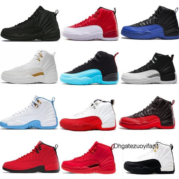 

12 mens 12s basketball shoes game royal winterize gym red michigan bordeaux 12 white black playoff flu game taxi sports sneaker trainers