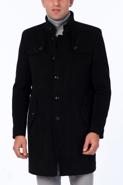 

dewberry men 's black overcoat-1020001p8208, Black;brown