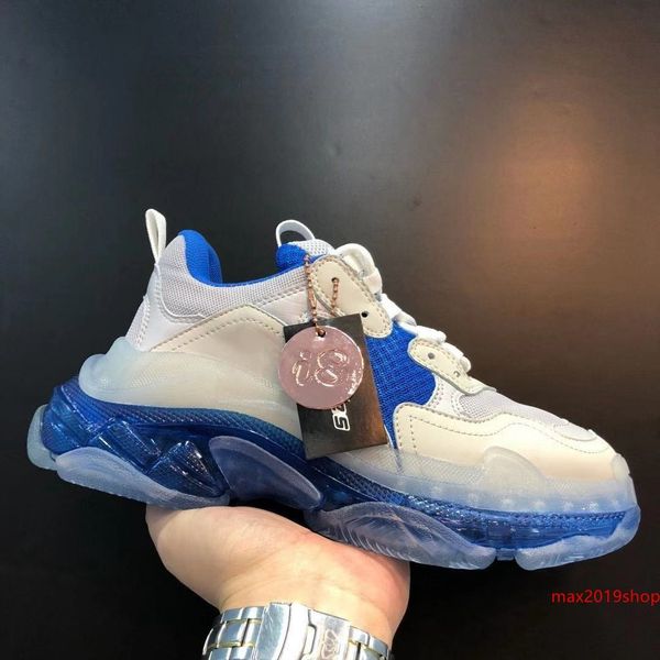 

тройного sneaker синего clear подошва тройных дизайнерские кроссовки тройного урожай chaussette мужчины женщина горячая обувь продажа скидка