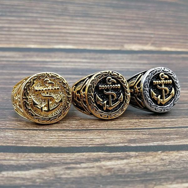 

men's titanium steel ring us navy usn anchor eagle men's ring navy officer, Golden;silver