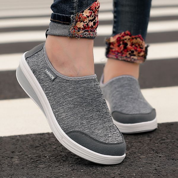

2018 autumn stretch fabric mesh athletic shoes women's korean-style breathable lightweight running shoes students versatile casu, Black