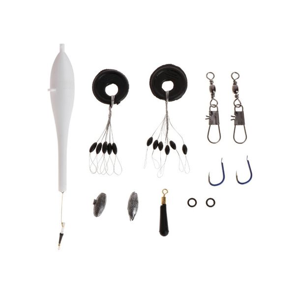 

12pcs/set fishing gear set electric automatic light alarm fishing hooks night fish luminous float set for fish floats