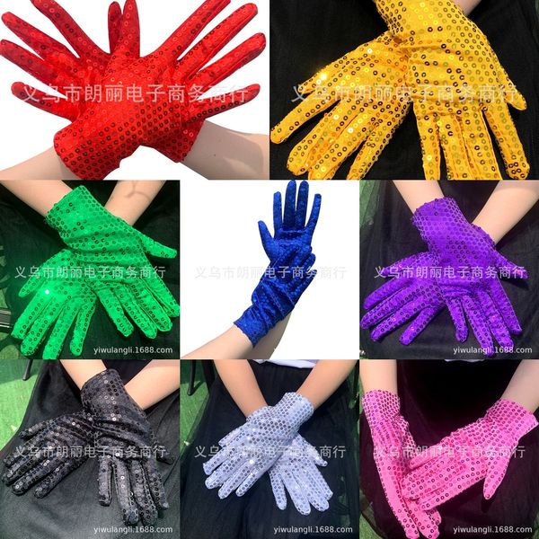 

children's performance kindergarten jazz sequins michael jackson mj magic magic and gloves gloves, White