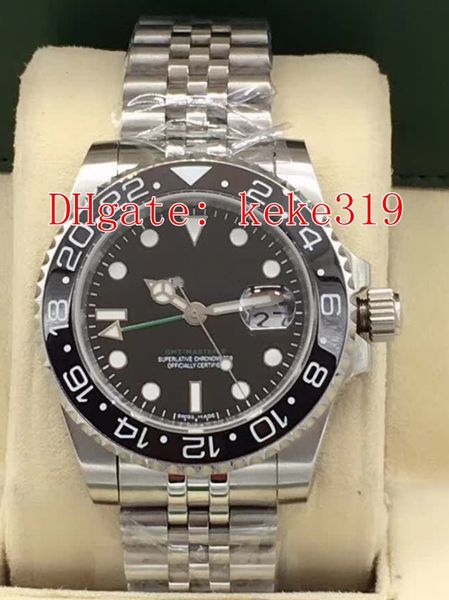 

5 colors elling wristwatches basel world batman gmt ii 126710blnr 126710 40mm stainless jubilee asia 2813 movement automatic mens watch, Slivery;brown