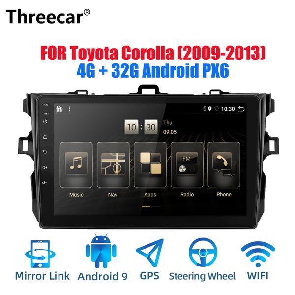 

2din android 9.0 ouad core px6 autoradio stÃ©rÃ©o for corolla gps navi audio lecteur vidÃ©o wifi bt hdmi dab+ 4g+32 car