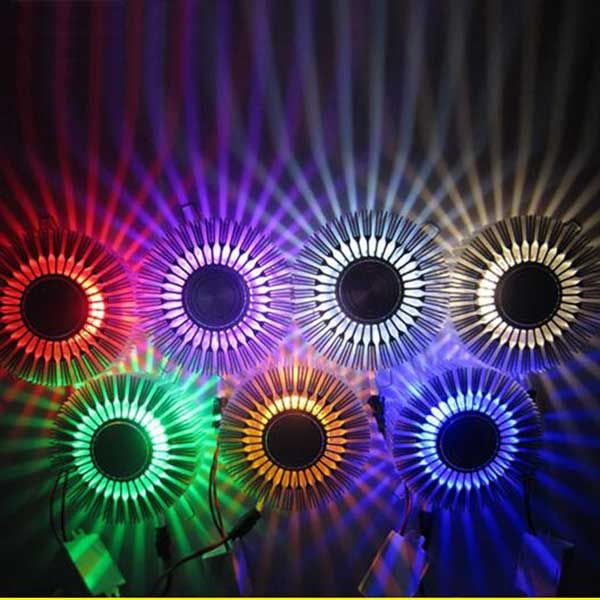 

3w sun flower led wall lamp indoor living room ktv spiral light blulbs