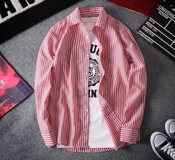 

2020 new pg13546 man shirt striped shirt long sleeves men's casual shirts spring autumn casual male plus size spring men clothing, White;black
