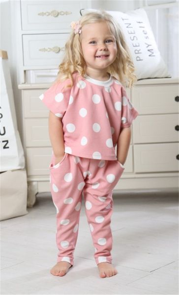 

мода малышей дети baby girl infant печатной одежда с коротким рукавом футболка топ брюки outfit наборов tracksuit, White