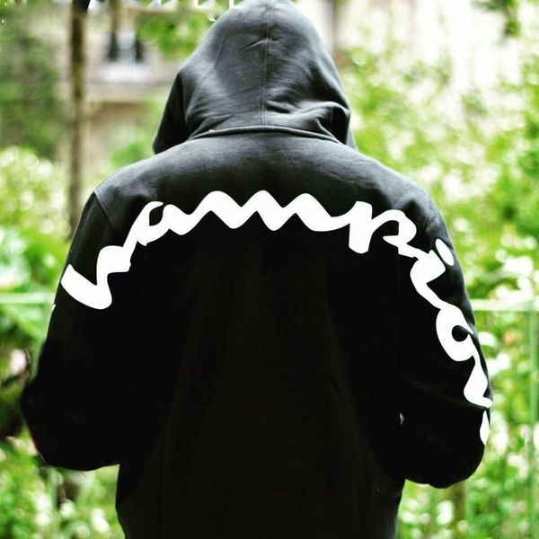 

18fw sp-chp joint big logo sweatershirt retro high street fashion sweater loose cotton men and women couple hooded sweater hfsswy030, Black