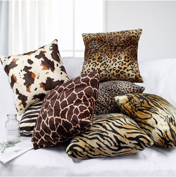 Animal Pattern Pillow Case Leopard Cushion Pillow Covers Square