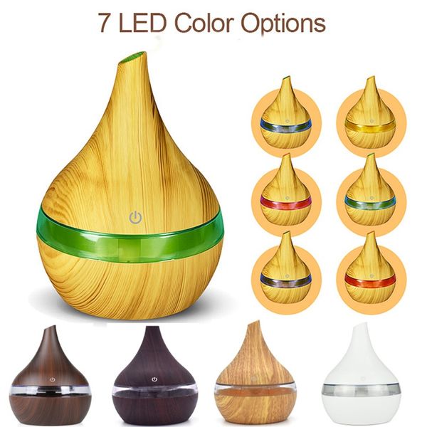 

300ml usb electric aroma diffuser led wood grain air humidifier essential oil aromatherapy machine cool purifier maker for home an1953