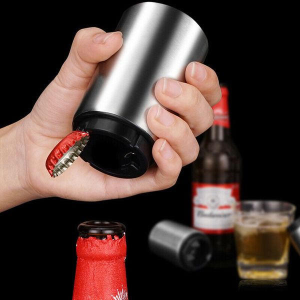 

stainless steel beer opener automatic beer soda cap wine drinking bottle opener kitchen tools for party bar bottle soda cap wine