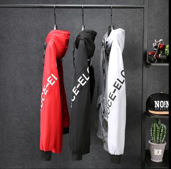 

fashion men's hooded jacket spring and autumn thin men's loose oversized with letter pattern jacket and fat size m-8xl, Black;brown