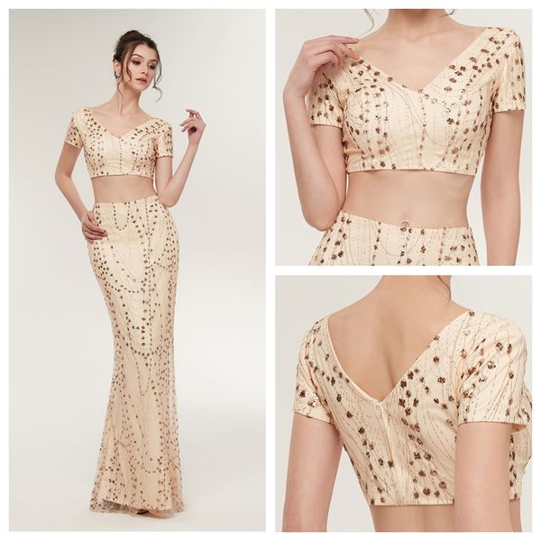 

ms641 sexy v-образным вырезом с коротким рукавом из двух частей платье выпускного вечера красивый тюль бисероплетение вечернее платье длина, Black;red