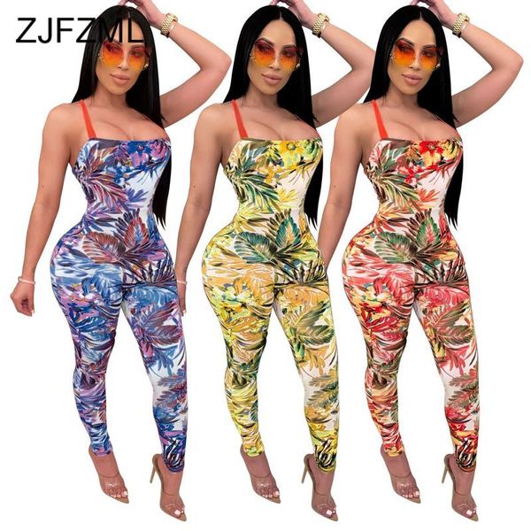 

floral print vintage rompers womens jumpsuit spaghetti strap sleeveless skinny bodysuit summer cross backless one piece overall, Black;white