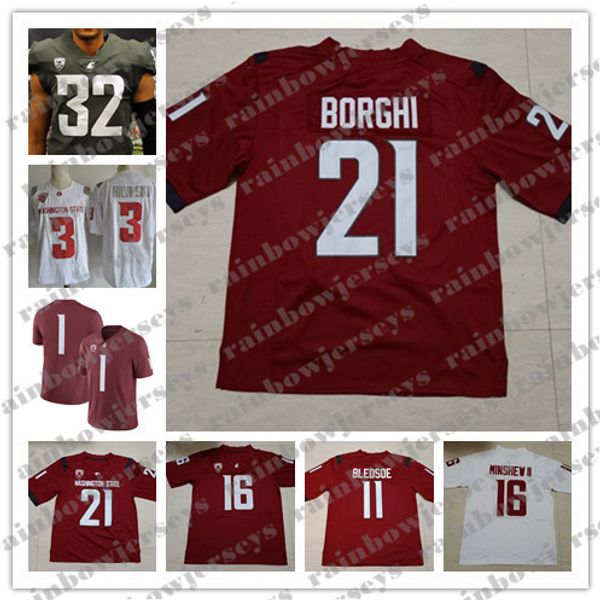 

custom washington state cougars wsu 21 max borghi 8 easop winston 12 dezmon patmon 32 james williams 10 kirkland parker ncaa football jersey, Black