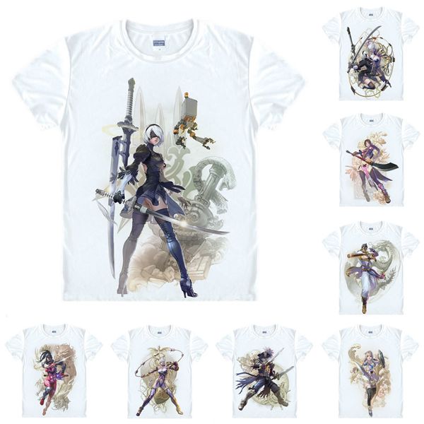 

nier automata 2b yorha no. 2 type b t shirt soulcalibur vi soul calibur 6 men casual tshirt premium t-shirt printed short sleeve shirts, White;black