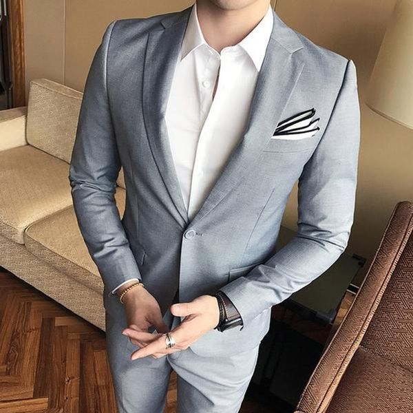 

two piece burgundy men suits for wedding evening party slim fit notched lapel groom tuxedos jacket pants male blazer, Black;gray