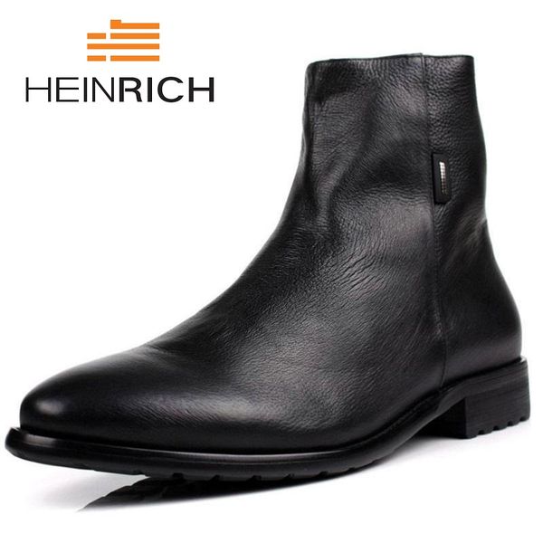 

heinrich men boots genuine leather italian black brown luxury fashion casual ankle boots men shoes chaussures hommes en cuir