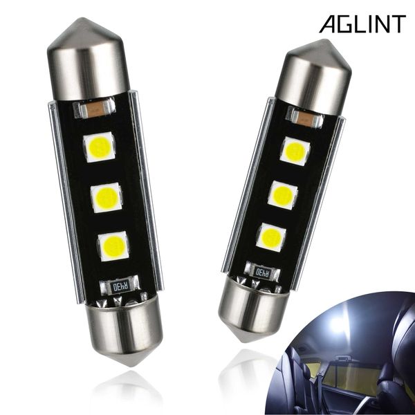 

aglint 2 шт. гирлянда светодиодные лампы 41 мм 42 мм c5w c10w супер яркий купол автомобиля свет canbus нет ошибки авто интерьер чтение белый