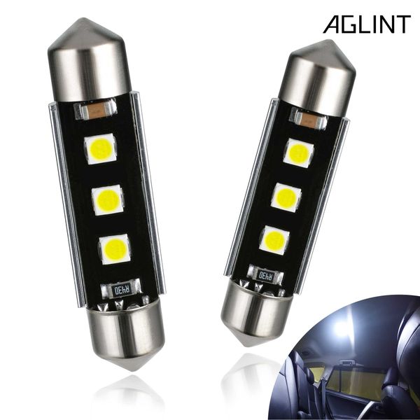 

aglint 2pcs festoon led bulbs 41mm 42mm c5w c10w super bright car dome light canbus no error auto interior reading white 12v