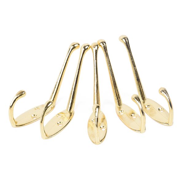 

5x classic antique industrial cast iron style double coat wall hook metal hanger