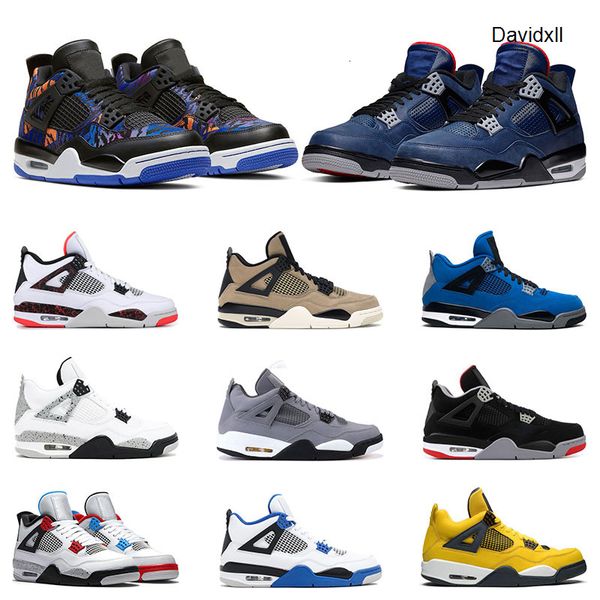 

new mens basketball shoes 4 rush violet loyal blue what the cool grey pale citron 4s raptor athletic sports sneakers trainers size 7-13