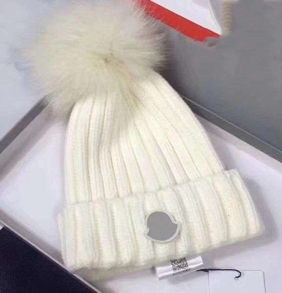 

brand women winter knit hat pure virgin wool fox fur fashion brand girl soft warm hat without box hapy36a, Blue;gray