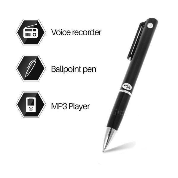 

8gb memory voice recorder pen with mp3 function 2 in 1 digital portable stereo audio record gizli dictaphone registrar