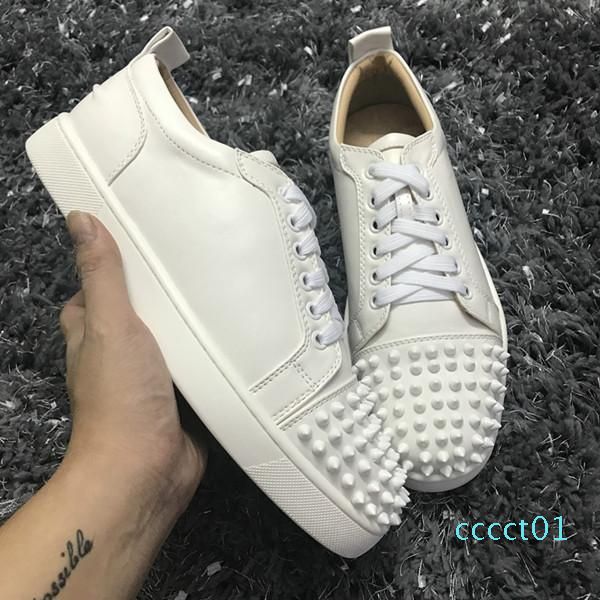 

new low cut suede spiked toe casual flats red bottom luxury shoes for mens and women party designer sneakers famous ct1, Black
