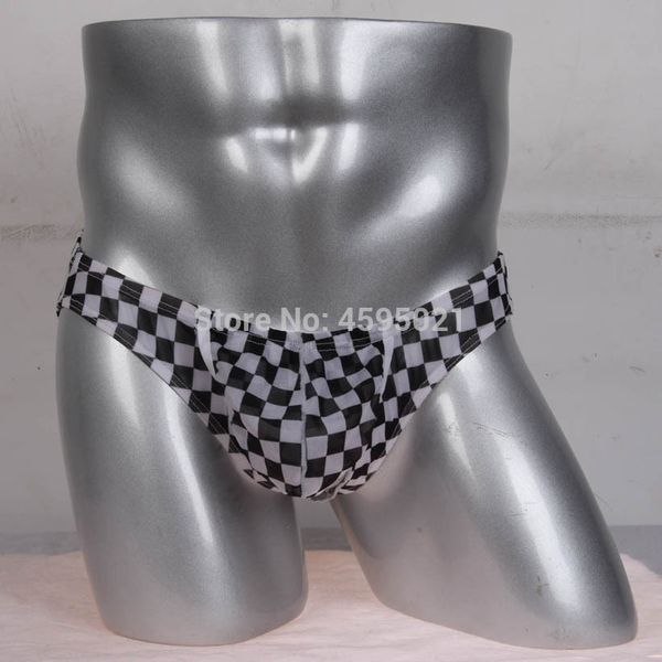 

мужчины сетка крышка краткое мужчины сексуальный плед нижнее белье печать бикини эластичные трусы мода полиэстер, Black;white