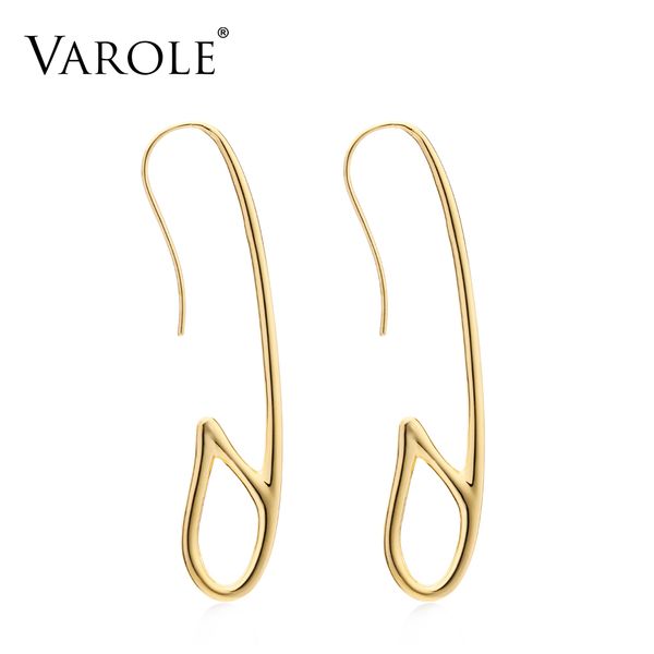 

varole fashion brand earring safety pin long gold color earrings for women jewelry orecchini pendientes antialergicos mujer, Golden